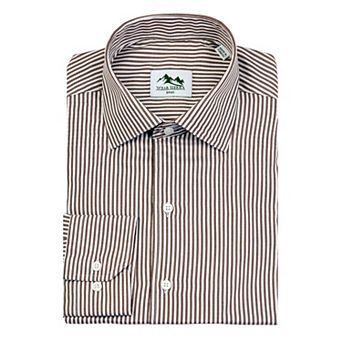 Wear Sierra Top Shelf Men's Turkish Cotton Long Sleeve Button Up Shirt with Stripes Pattern