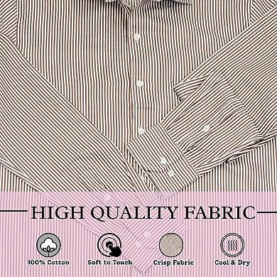 Wear Sierra Top Shelf Men's Turkish Cotton Long Sleeve Button Up Shirt with Stripes Pattern