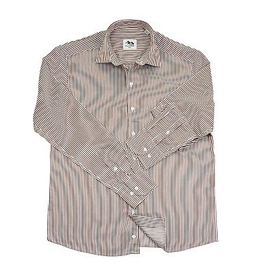 Wear Sierra Top Shelf Men's Turkish Cotton Long Sleeve Button Up Shirt with Stripes Pattern
