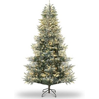 6.5/7.5ft Pre-lit Artificial Christmas Tree with Incandescent Warm White Lights for Home