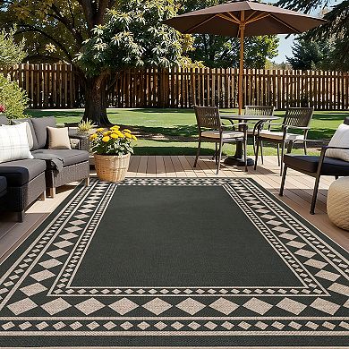 Garvee Geometric Washable Area Rug Modern Non Slip Foldable Rug for Living Room Kitchen Bedroom