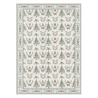 Garvee Christmas Tree Wreath Non Slip Area Rug Washable Low Pile Rug for Living Room Kitchen Bedroom