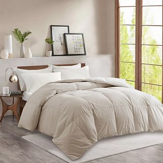 Unikome White Goose Fiber Winter Comforter 360TC Soft Fabric, Warm Down & Feather Fill