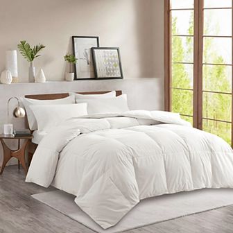 Unikome White Goose Fiber Winter Comforter 360TC Soft Fabric, Warm Down & Feather Fill