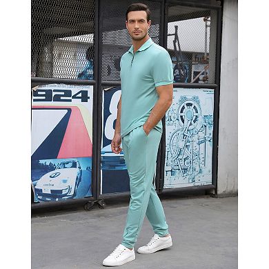 Men's 2 Piece Tracksuit Set Quarter Zip Casual Golf Jogging Suit Athletic Sports Sweatsuits Set