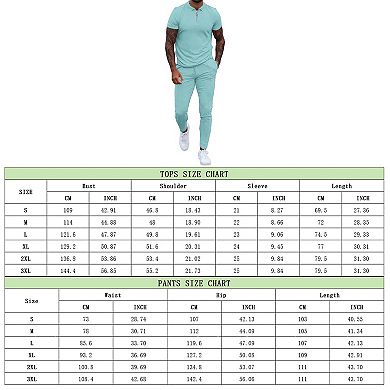 Men's 2 Piece Tracksuit Set Quarter Zip Casual Golf Jogging Suit Athletic Sports Sweatsuits Set