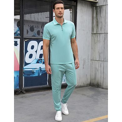 Men's 2 Piece Tracksuit Set Quarter Zip Casual Golf Jogging Suit Athletic Sports Sweatsuits Set