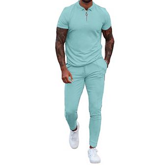 Men's 2 pc Tracksuit Set Quarter Zip Casual Golf Jogging Suit Athletic Sports Sweatsuits Set