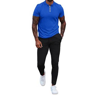 Men's 2 pc Tracksuit Set Quarter Zip Casual Golf Jogging Suit Athletic Sports Sweatsuits Set