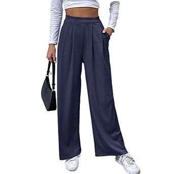 Womens Baggy Wide Leg Pants Casual High Waist Palazzo Pant with Pockets