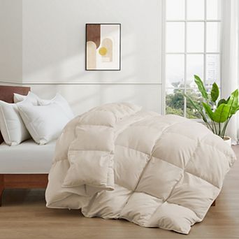 Unikome Luxury Goose Fiber Winter Comforter Hotel Collection Duvet, Premium Down & Feather Blend