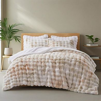 Unikome Luxury Faux Fur Comforter Set Ultra Soft & Warm 3-Piece Bedding