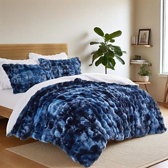 Unikome Luxury Faux Fur Comforter Set Ultra Soft & Warm 3 pc Bedding