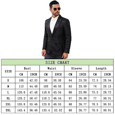 Men's Stylish Shawl Lapel Blazer One Button Open Front Long Sleeve Suit Jacket