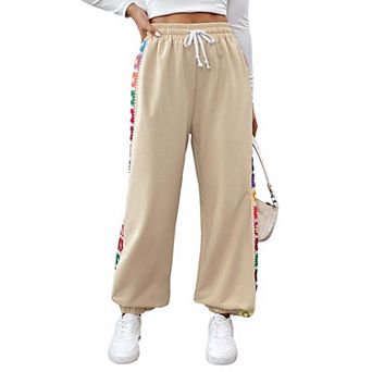 Women Casual Linen Pants Lightweight Drawstring Elastic Waist Lounge Linen Pants with Pockets