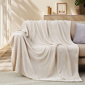 Unikome Ultra-Soft Flannel Throw Blanket 50x60" Cozy, Lightweight & Warm for All Seasons