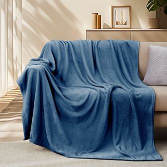 Unikome Ultra-Soft Flannel Throw Blanket 50x60" Cozy, Lightweight & Warm for All Seasons