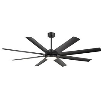 72 in ceiling fan, 3-color light, 8 ABS blades, 6&12" downrods, DC motor, 6-speed remote