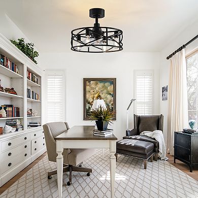 20-in ceiling fan, 3 PC blades, 5&10" downrods, DC motor, 6-speed remote