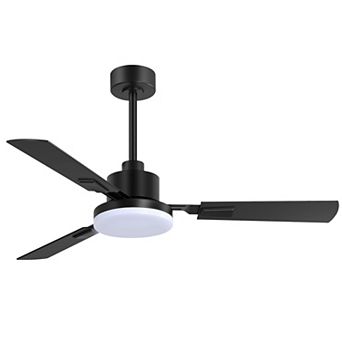 52 in ceiling fan, 3 dual-finish plywood blades, 3-color light, 6-speed DC motor, remote