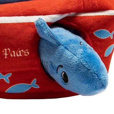 WOOF® Boat & Shark Burrow Plush Pet Toy 4-Pack