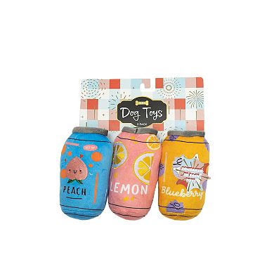 WOOF® Fruit Soda Can Plush Pet Toy 3-Pack