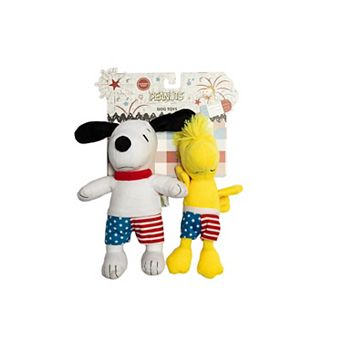 Woof 2 pc Peanuts Snoopy Shorts Plush Pet Toy Set