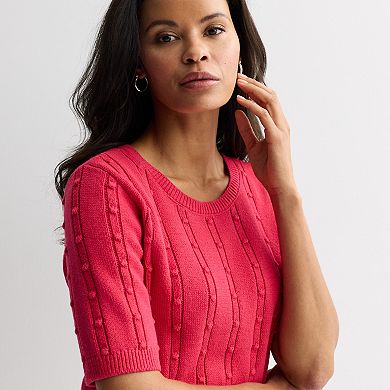 Women's Croft & Barrow® Bobble Stitch Pullover Sweater