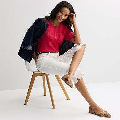 Women's Croft & Barrow® Bobble Stitch Pullover Sweater