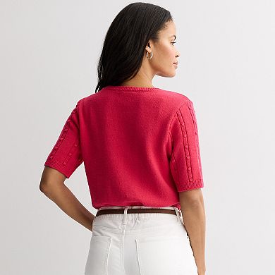 Women's Croft & Barrow® Bobble Stitch Pullover Sweater