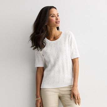 Women's Croft & Barrow® Bobble Stitch Pullover Sweater