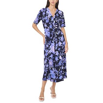 Women's MSK V-Neck Twist Front Midi Dress