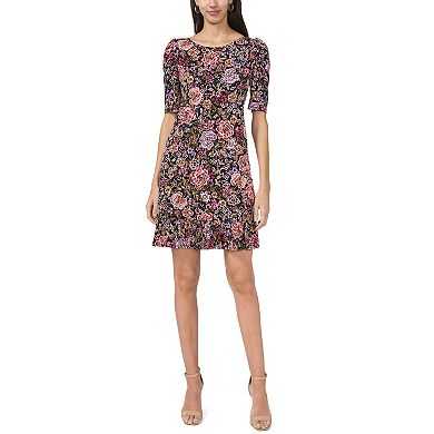 Women's MSK Floral Puff Sleeve Flounce Hem Dress