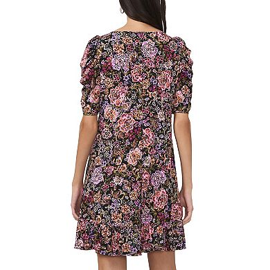 Women's MSK Floral Puff Sleeve Flounce Hem Dress