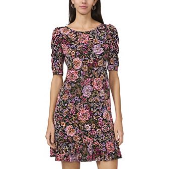Women's MSK Floral Puff Sleeve Flounce Hem Dress