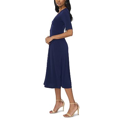 Women's MSK Button Front Midi Dress