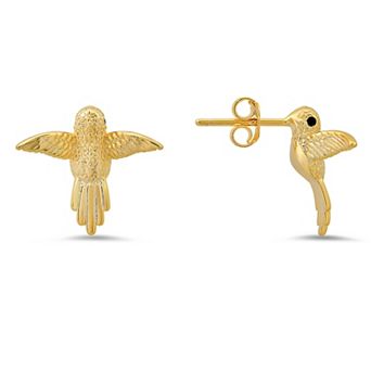Queen Jewels Sterling Silver Cubic Zirconia Hummingbird Stud Earrings