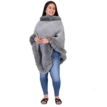 Women's Le Moda Traveler's Luxe Chunky Cable Knit Poncho