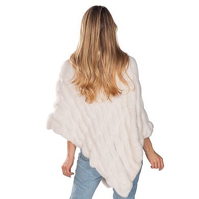 Women's Le Moda Plush Faux Fur Cozy Poncho