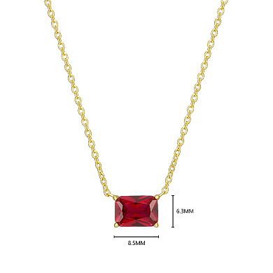 Classic Treasures 18k Gold Over Sterling Silver Lab-Created Gemstone Emerald Cut Necklace