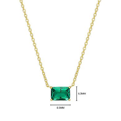 Classic Treasures 18k Gold Over Sterling Silver Lab-Created Emerald Necklace