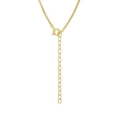 Classic Treasures 18k Gold Over Sterling Silver Lab-Created Emerald Bezel Necklace