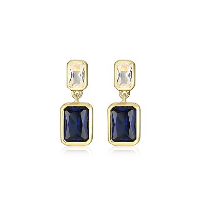 Classic Treasures 18k Gold Over Sterling Silver Lab-Created Sapphire Drop Earrings