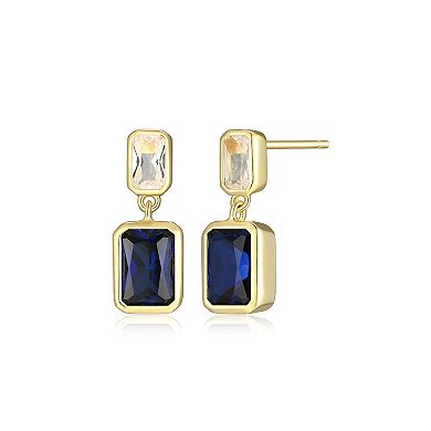 Classic Treasures 18k Gold Over Sterling Silver Lab-Created Sapphire Drop Earrings