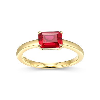 Classic Treasures 18k Gold Over Sterling Silver Lab-Created Ruby Ring