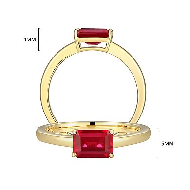 Classic Treasures 18k Gold Over Sterling Silver Lab-Created Ruby Ring