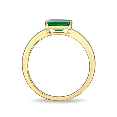 Classic Treasures 18k Gold Over Sterling Silver Lab-Created Emerald Ring
