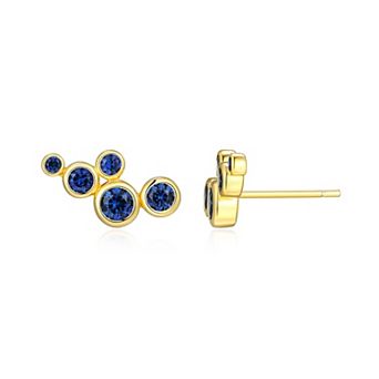 Classic Treasures 18k Gold Over Sterling Silver Round Lab-Created Gemstone Cluster Stud Earrings