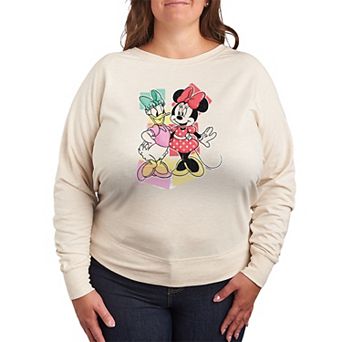 Plus Size Disney's Daisy Duck & Minnie Mouse French Terry Long Sleeve Tee