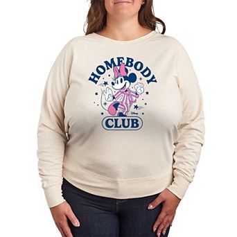 Plus Size Disney's Minnie Mouse Homebody Club French Terry Long Sleeve Tee